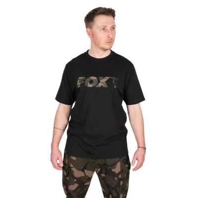 Fox Triko Black / Camo Logo T-Shirt - XL