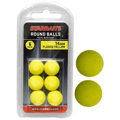 Starbaits Pěnová nástraha Round Balls 14mm 6ks - žlutá