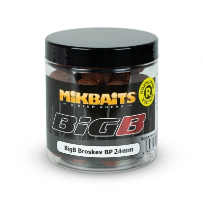 Mikbaits Rozpustné boilie BigB Broskev Black pepper - 20mm