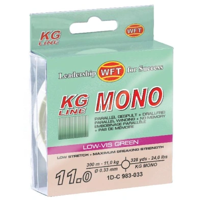 Wft vlasec kg mono green 300 m - 0,33 mm 11 kg