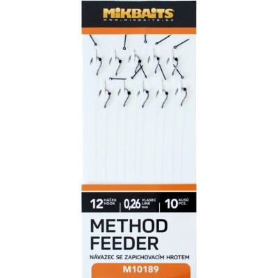 Mikbaits method feeder návazce se zapichovacím hrotem 10ks - velikost 12