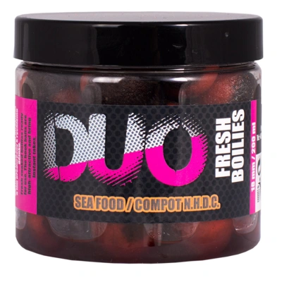 Lk baits boilie duo x-tra fresh sea food/compot nhdc - 200 ml 18 mm